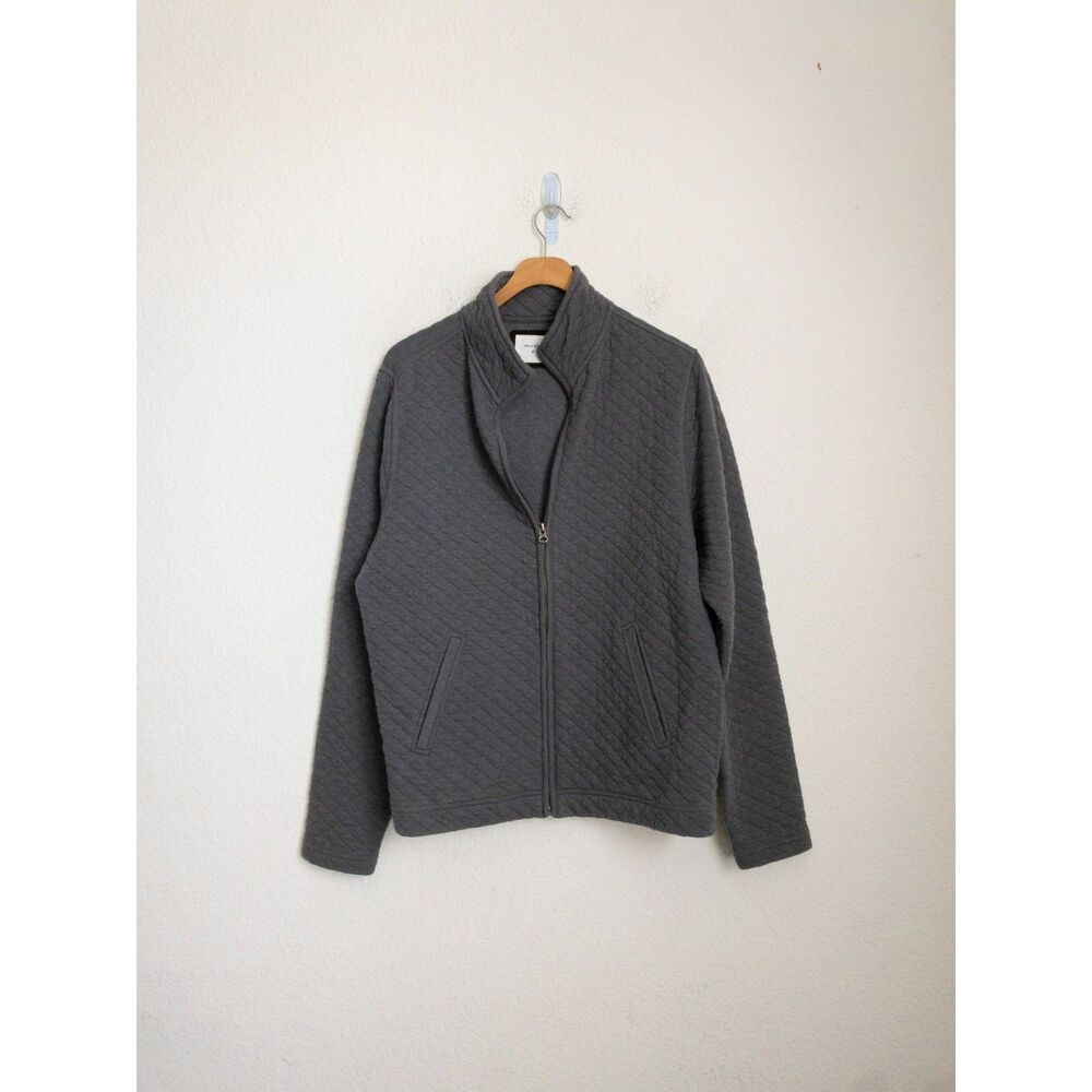 Billy Reid Diamond Quilt Half Zip in medium grey size‎ M